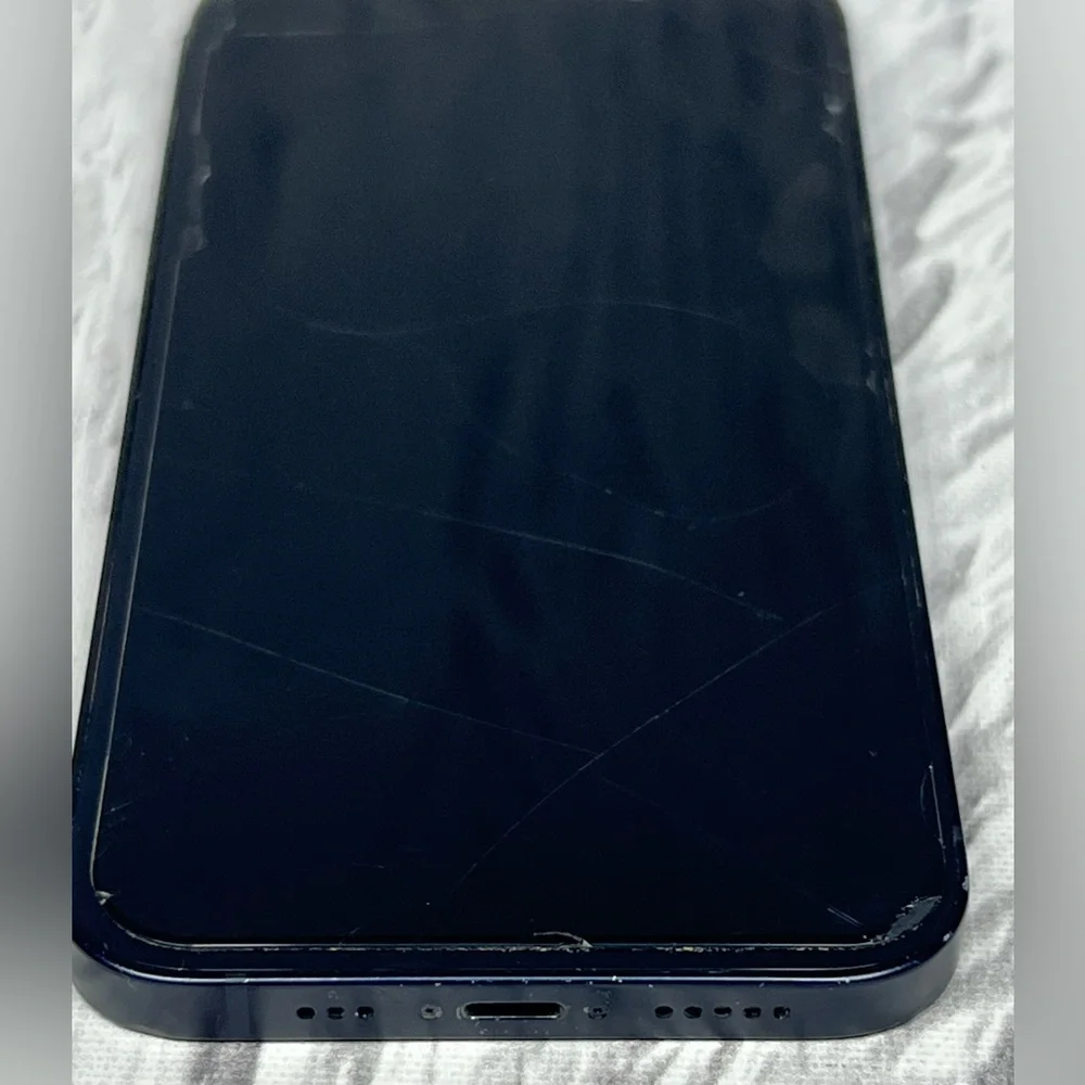 For Parts As-Is Apple iPhone 12 A2172 128GB Black - Broken Screen And Back